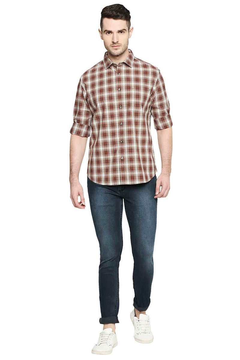 BASICS SLIM FIT CHECKS SHIRT