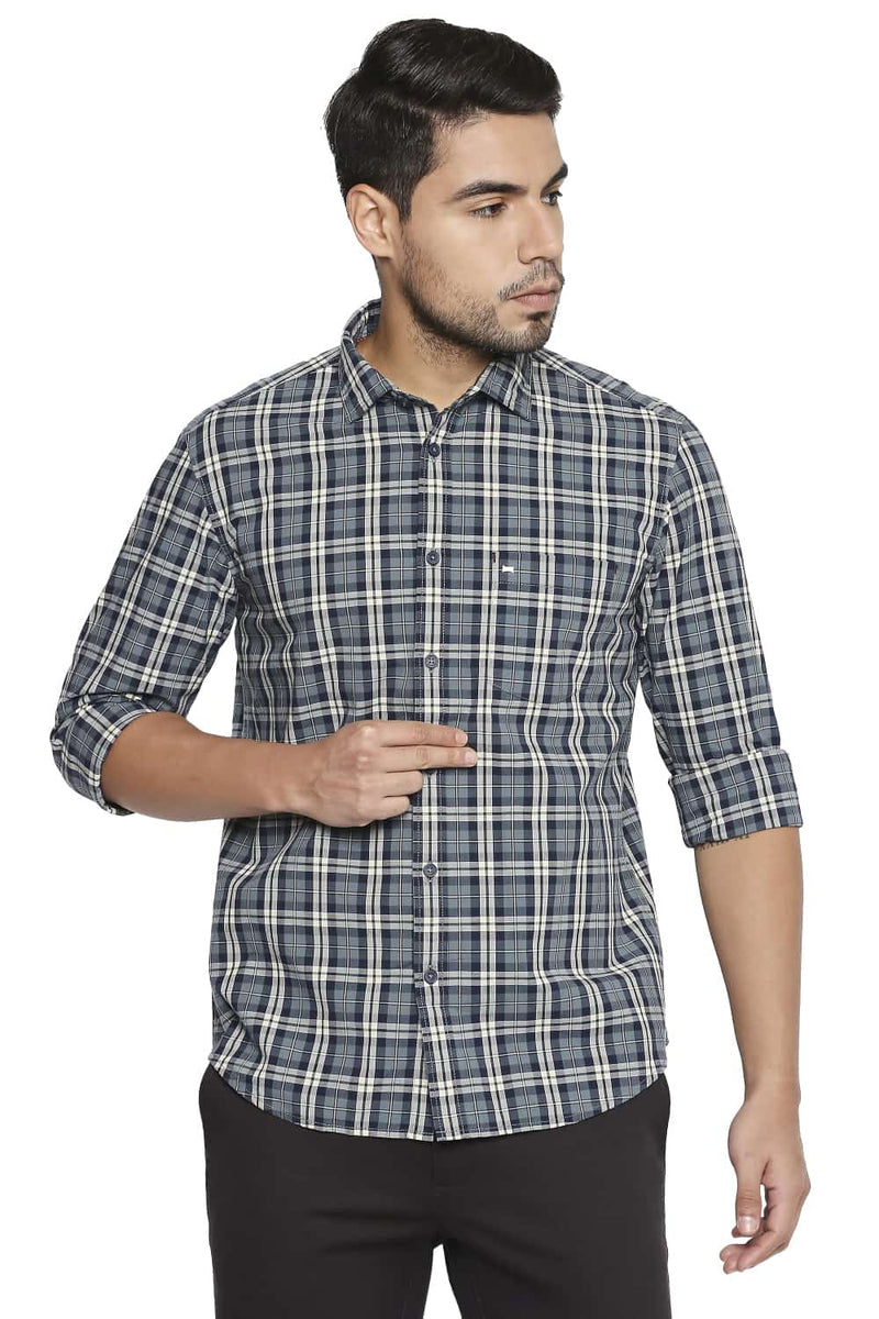 BASICS SLIM FIT CHECKS SHIRT