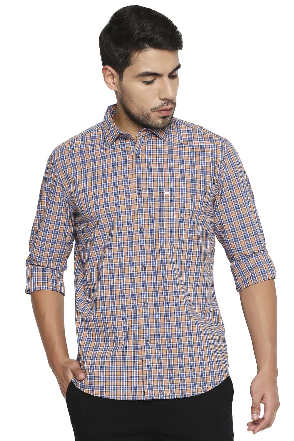 BASICS SLIM FIT CHECKS SHIRT