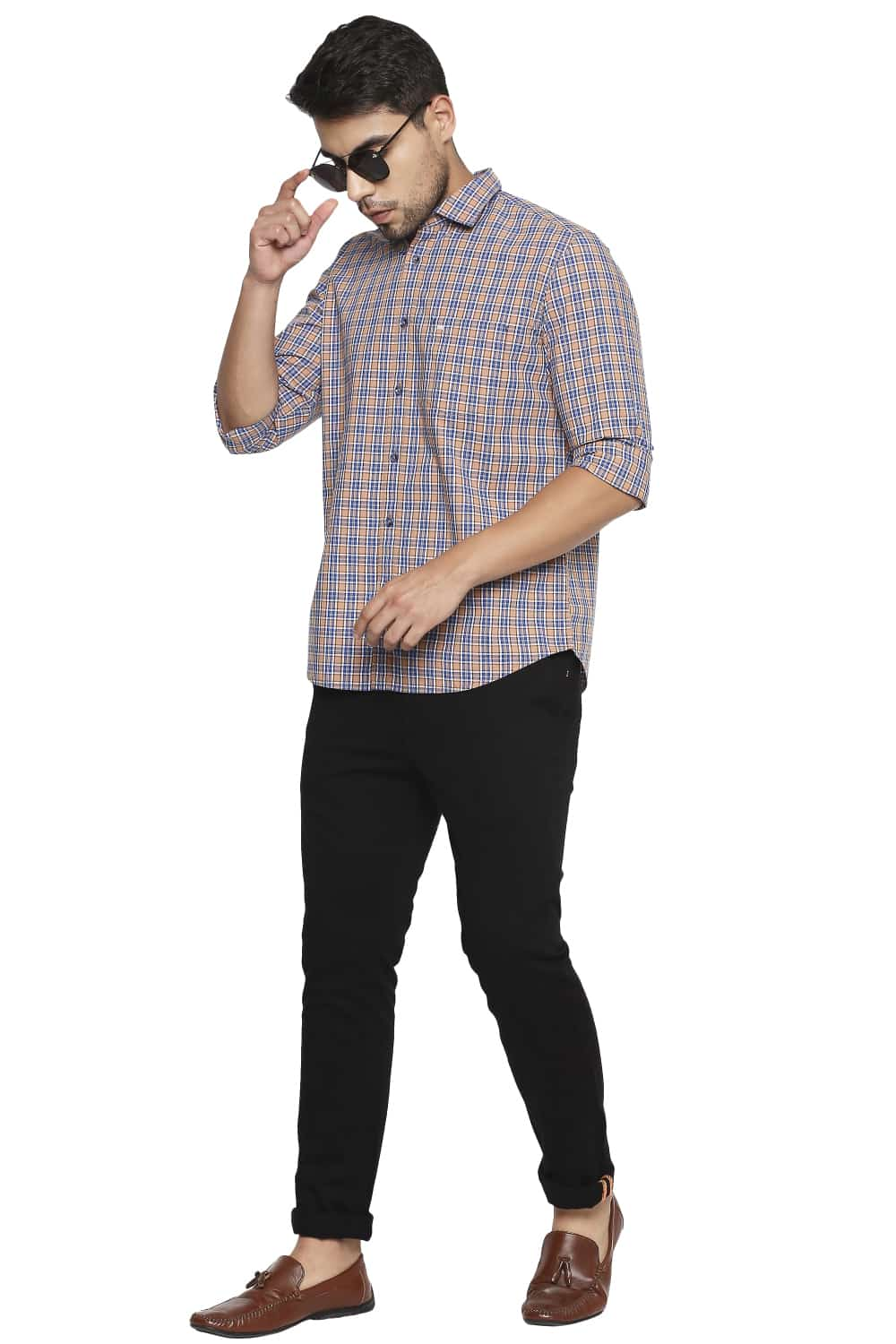 BASICS SLIM FIT CHECKS SHIRT