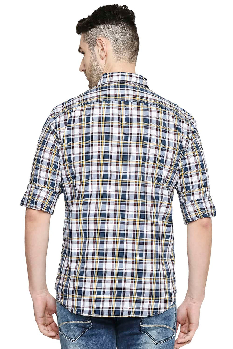 BASICS SLIM FIT INSIGNIYA BLUE CHECKS SHIRT