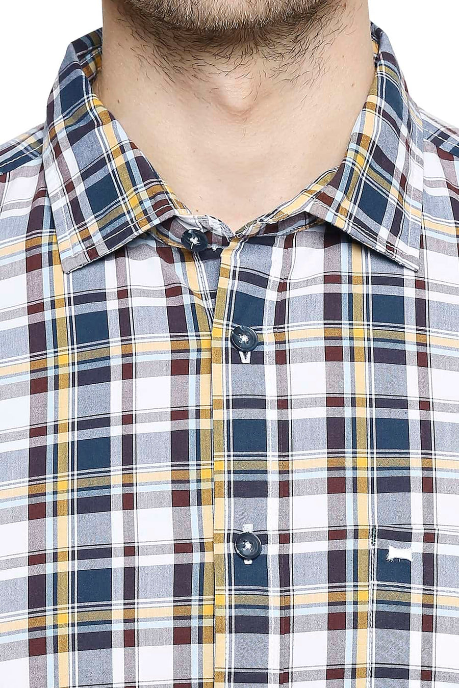 BASICS SLIM FIT INSIGNIYA BLUE CHECKS SHIRT