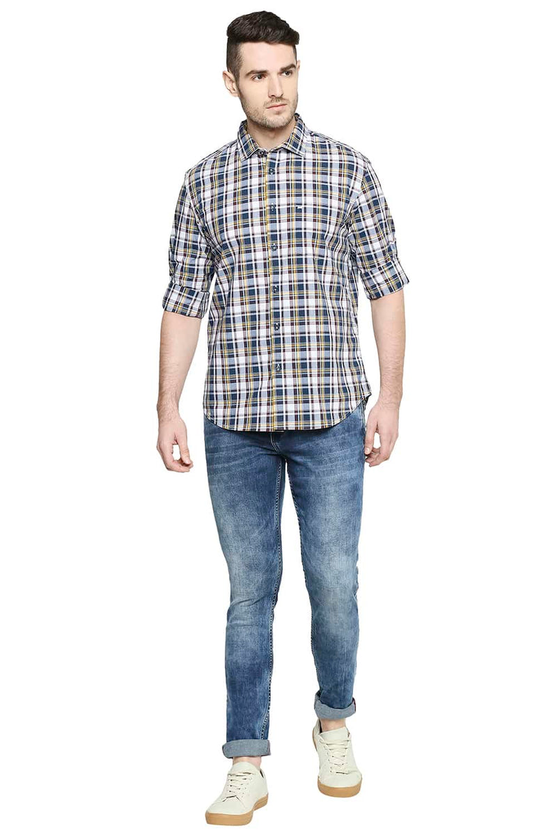 BASICS SLIM FIT CHECKS SHIRT