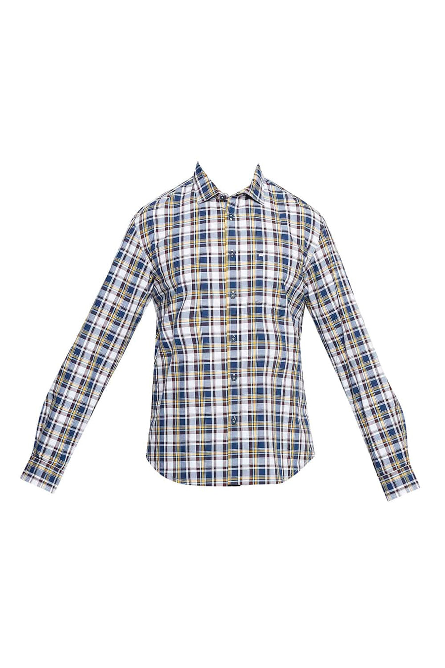 BASICS SLIM FIT INSIGNIYA BLUE CHECKS SHIRT