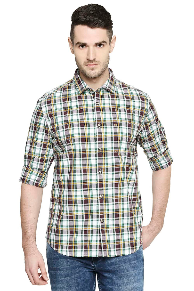 BASICS SLIM FIT CHECKS SHIRT