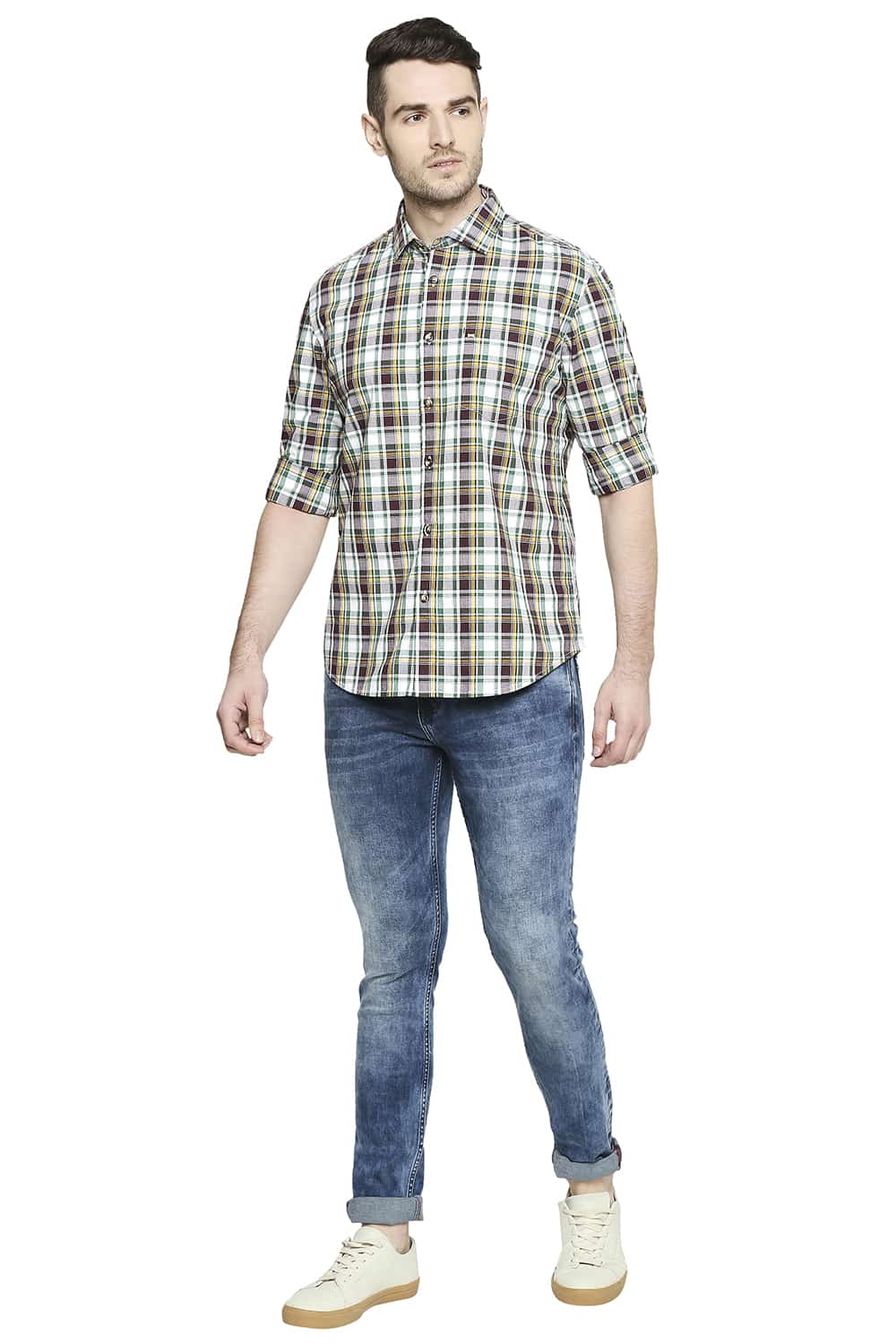 BASICS SLIM FIT CHECKS SHIRT