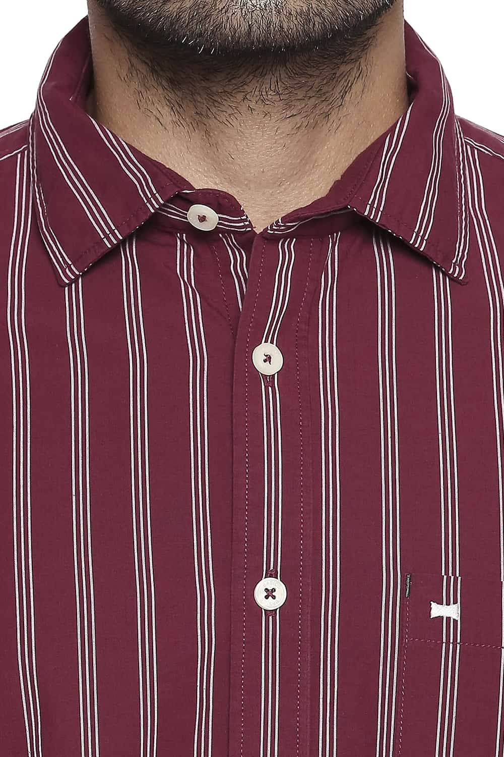 BASICS SLIM FIT STRIPE SHIRT