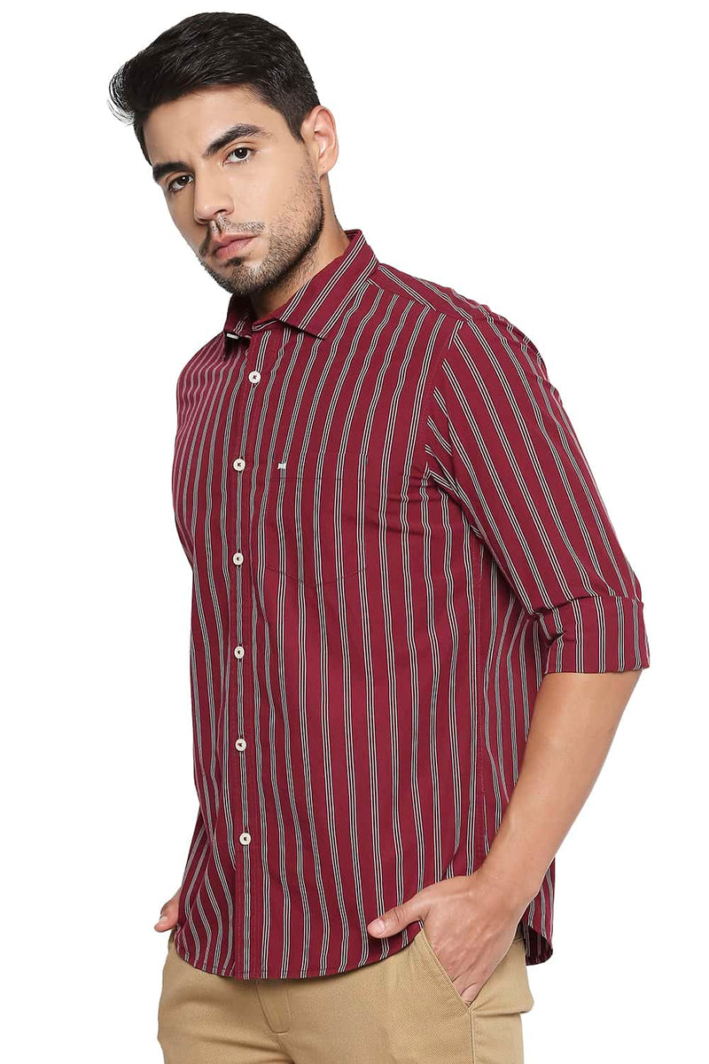 BASICS SLIM FIT STRIPE SHIRT