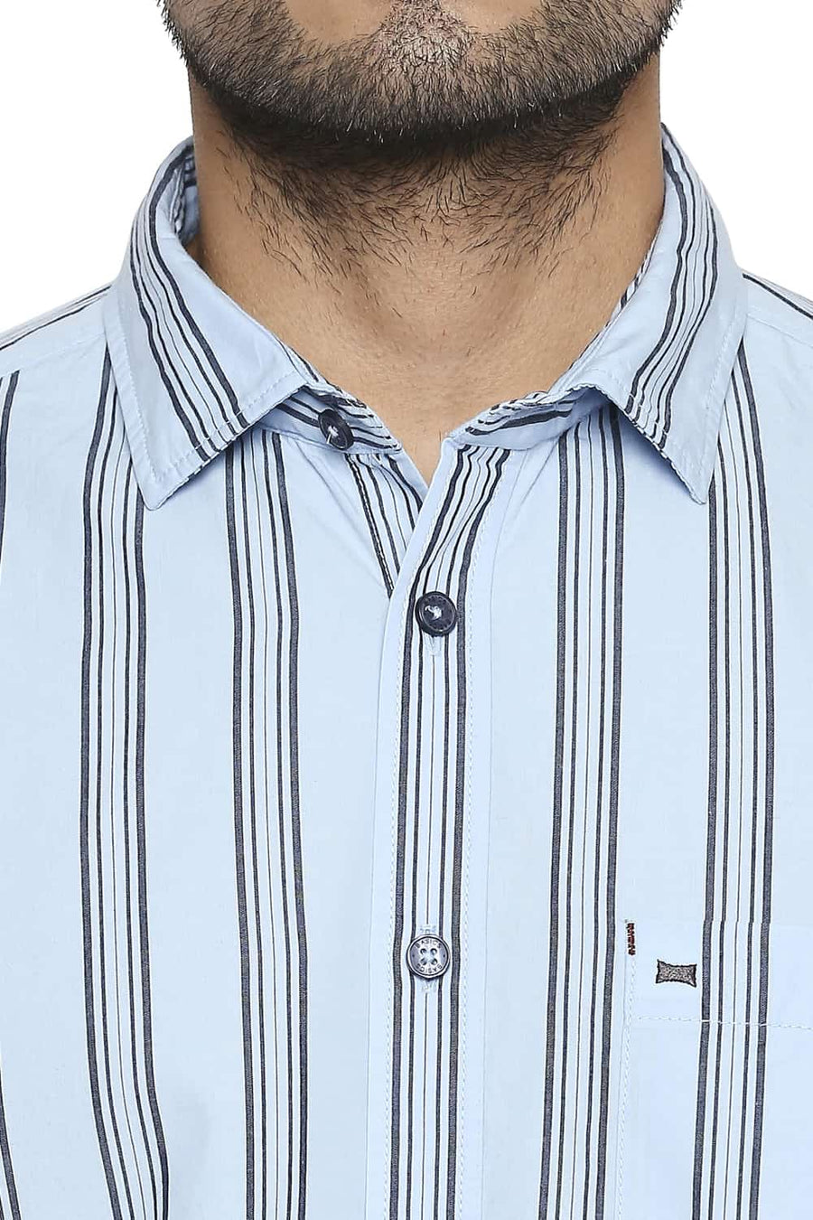 BASICS SLIM FIT BLUE BELL STRIPE SHIRT