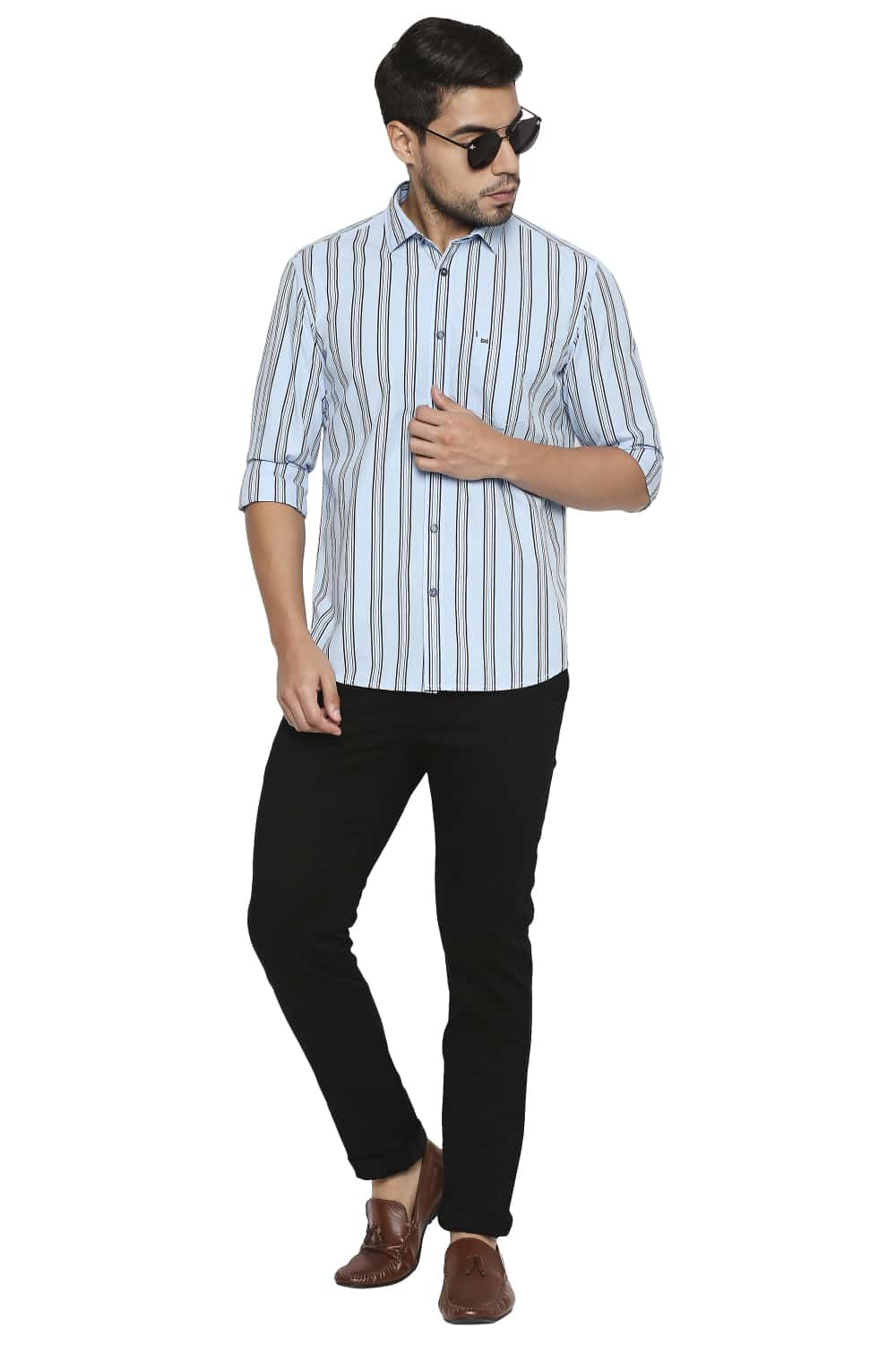 BASICS SLIM FIT STRIPE SHIRT