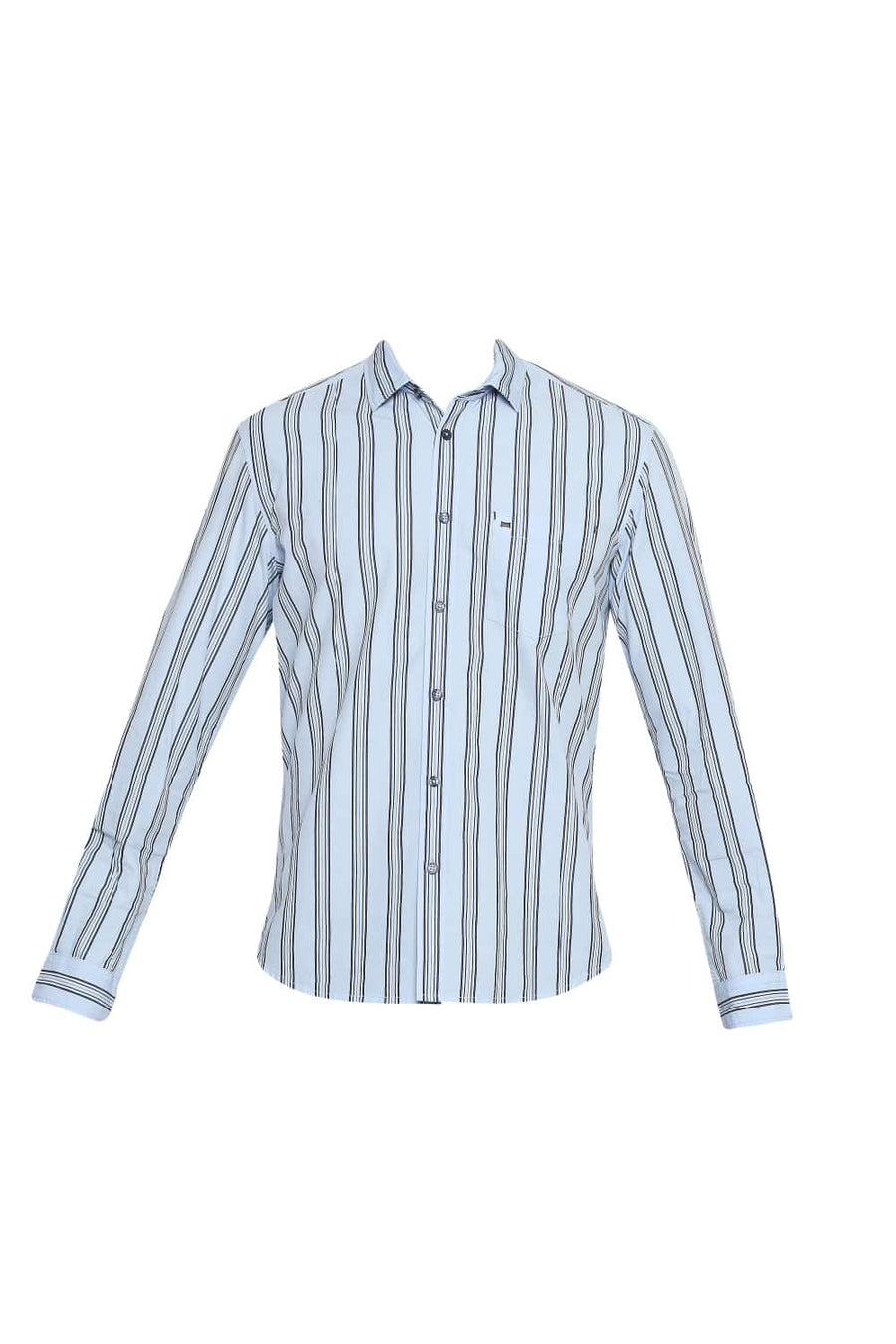 BASICS SLIM FIT BLUE BELL STRIPE SHIRT