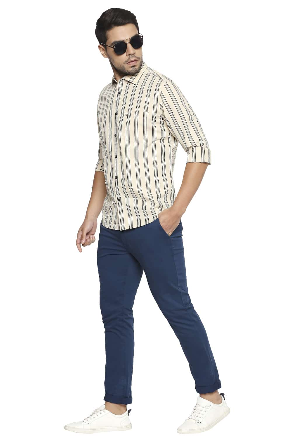 BASICS SLIM FIT STRIPE SHIRT