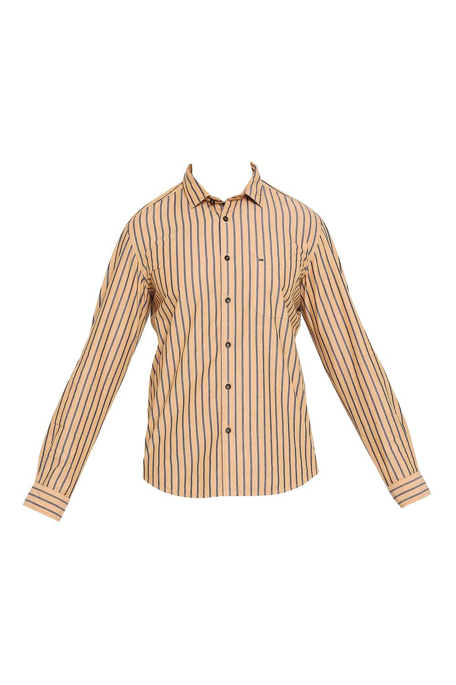 BASICS SLIM FIT AMBER GOLD STRIPES SHIRT
