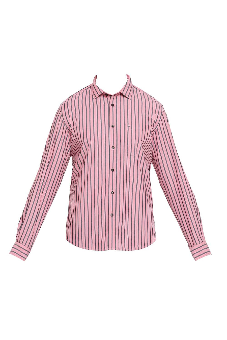 BASICS SLIM FIT FOX GLOVE PINK STRIPES SHIRT