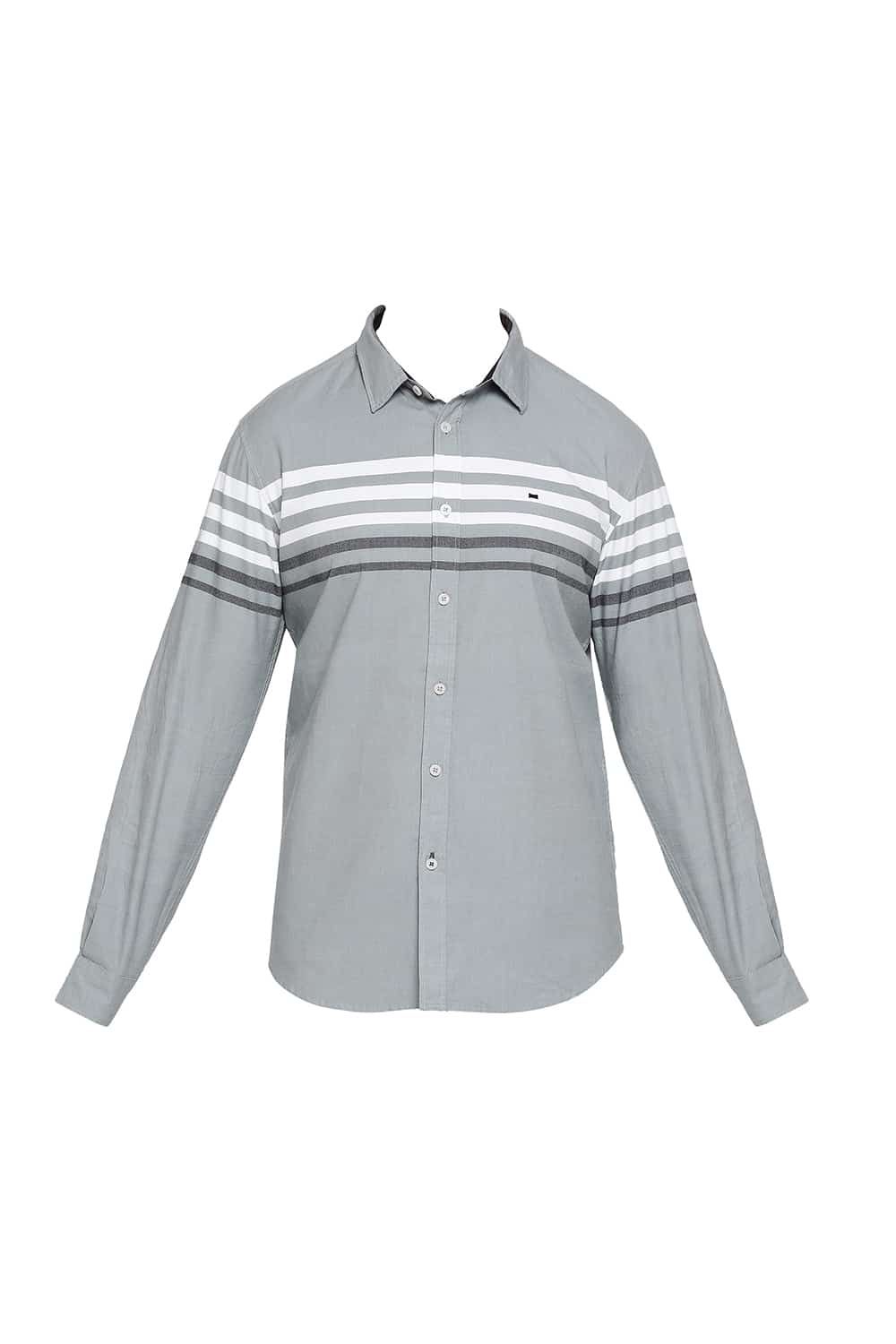 BASICS SLIM FIT ENGINEERED STRIPE SHIRT