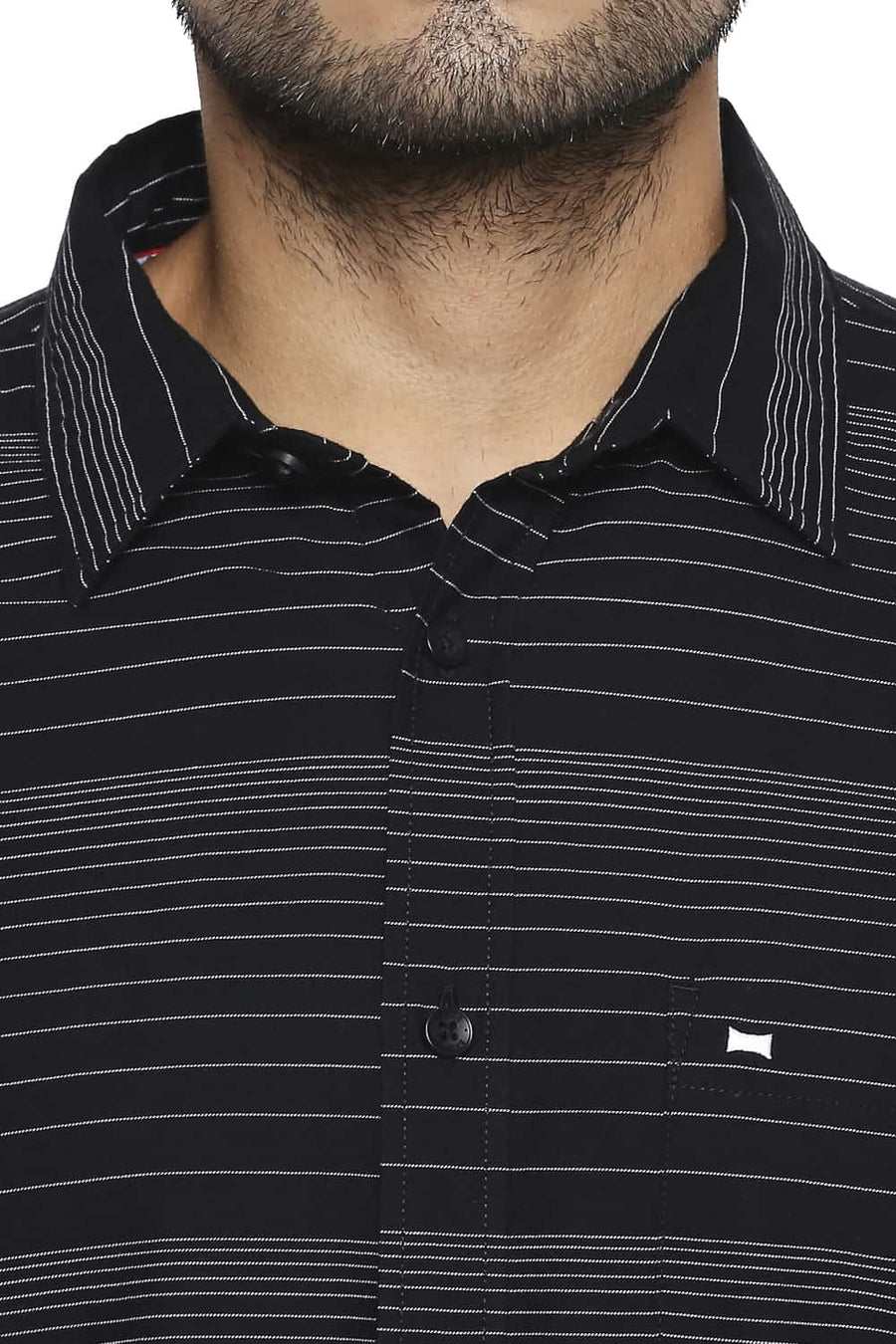 BASICS SLIM FIT PIRATE BLACK STRIPE SHIRT