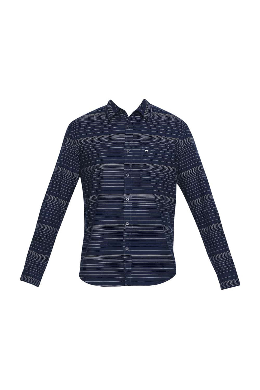 BASICS SLIM FIT POSEIDON NAVY STRIPE SHIRT
