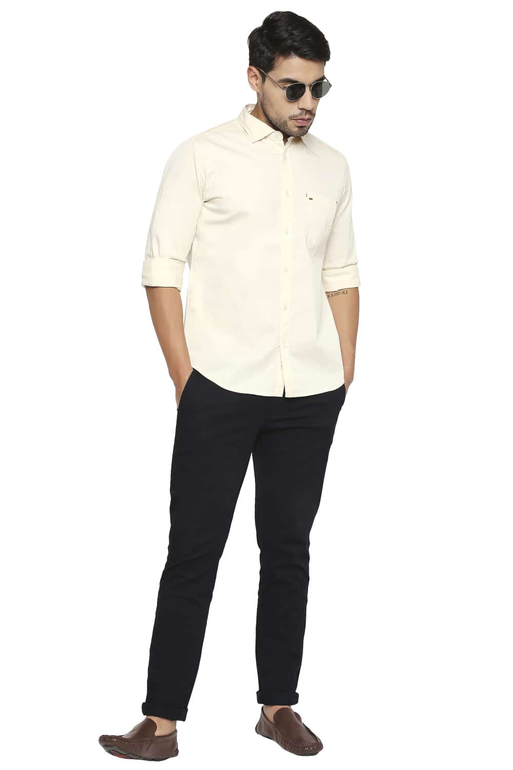 BASICS SLIM FIT STRETCH SHIRT