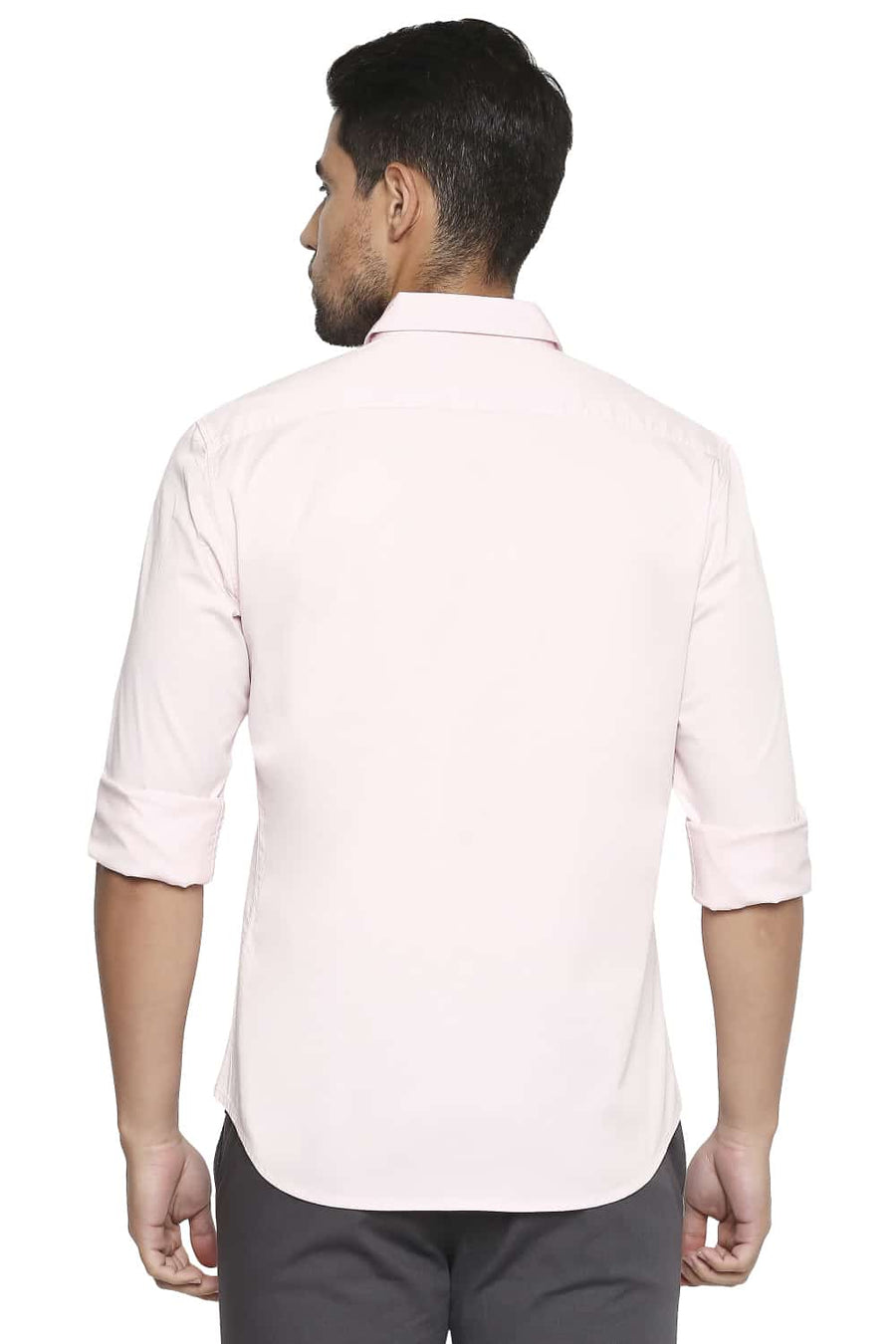 BASICS SLIM FIT PRIMROSE PINK STRETCH SHIRT
