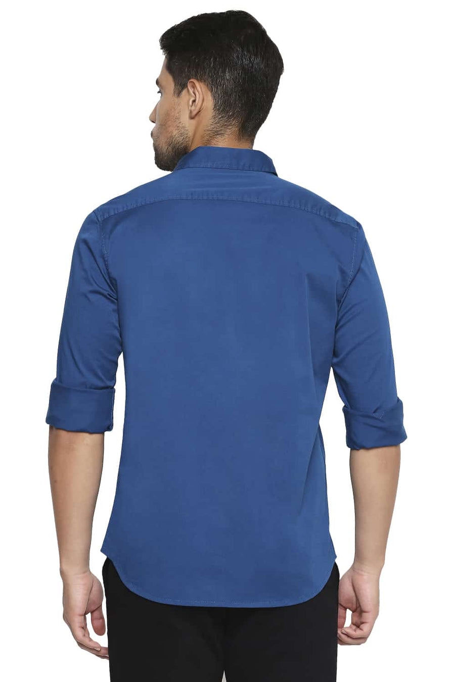 BASICS SLIM FIT SEAPORT TEAL STRETCH SHIRT