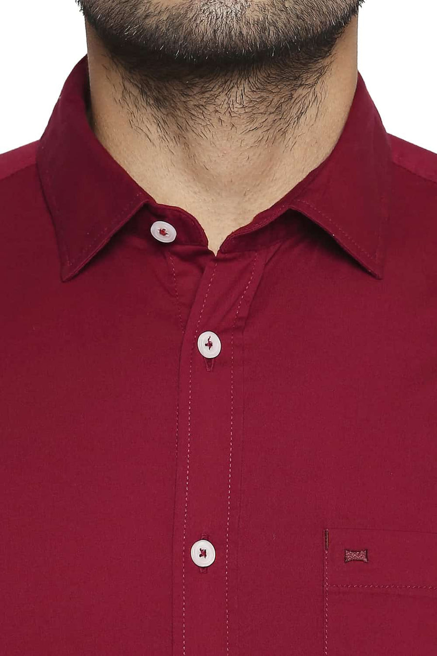 BASICS SLIM FIT SCOOTER RED STRETCH SHIRT