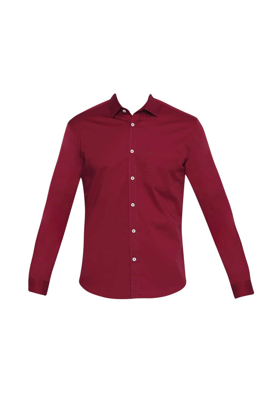 BASICS SLIM FIT SCOOTER RED STRETCH SHIRT