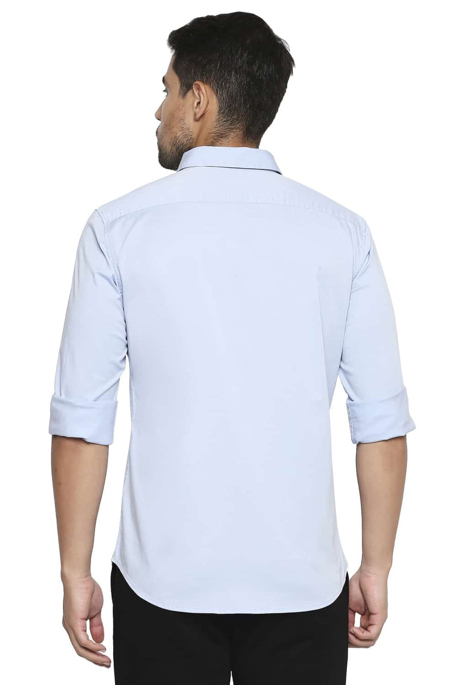 BASICS SLIM FIT AIRY BLUE STRETCH SHIRT