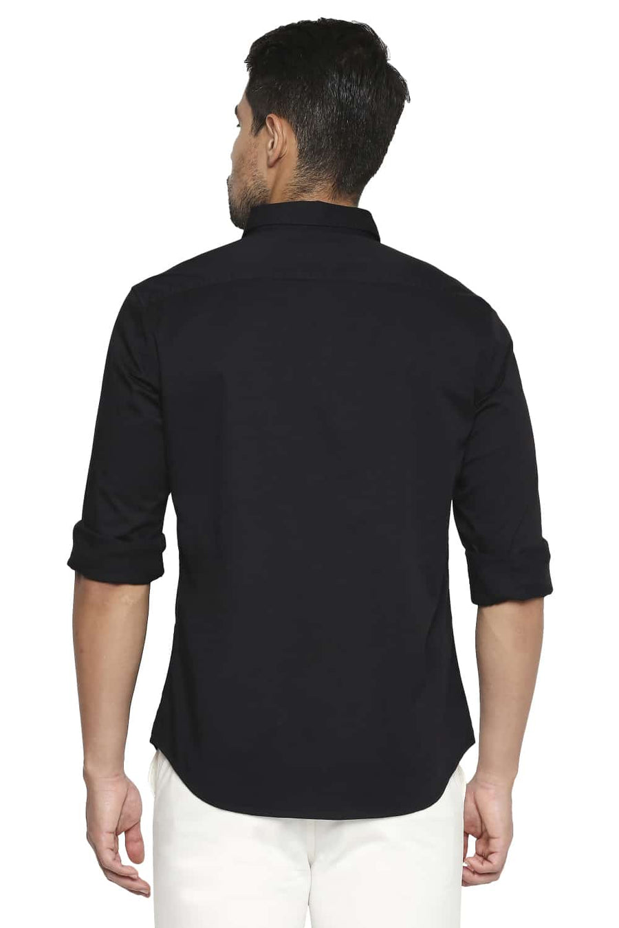 BASICS SLIM FIT NIGHT BLACK STRETCH SHIRT