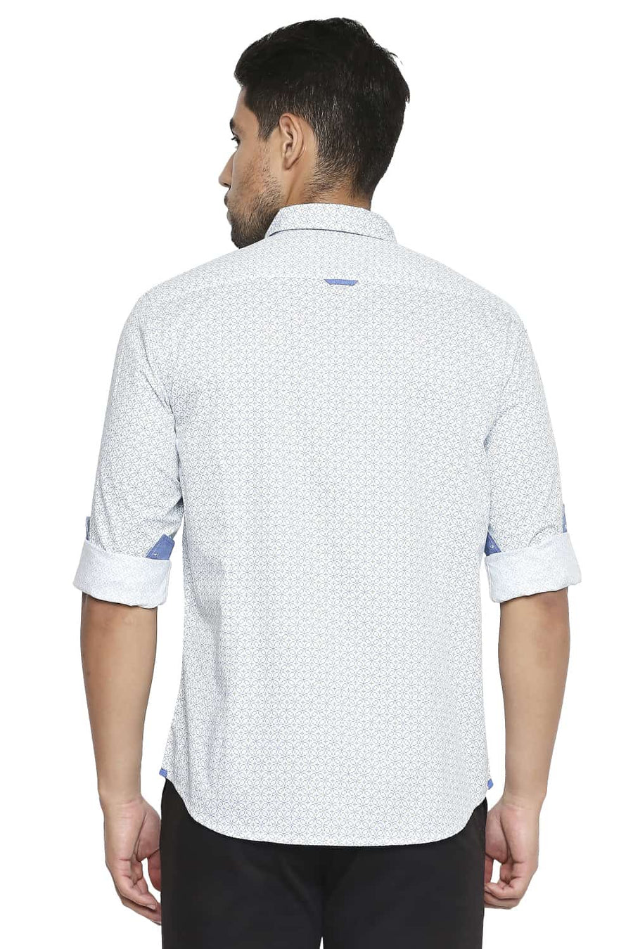 BASICS SLIM FIT GREEN FLASH PRINTED SHIRT