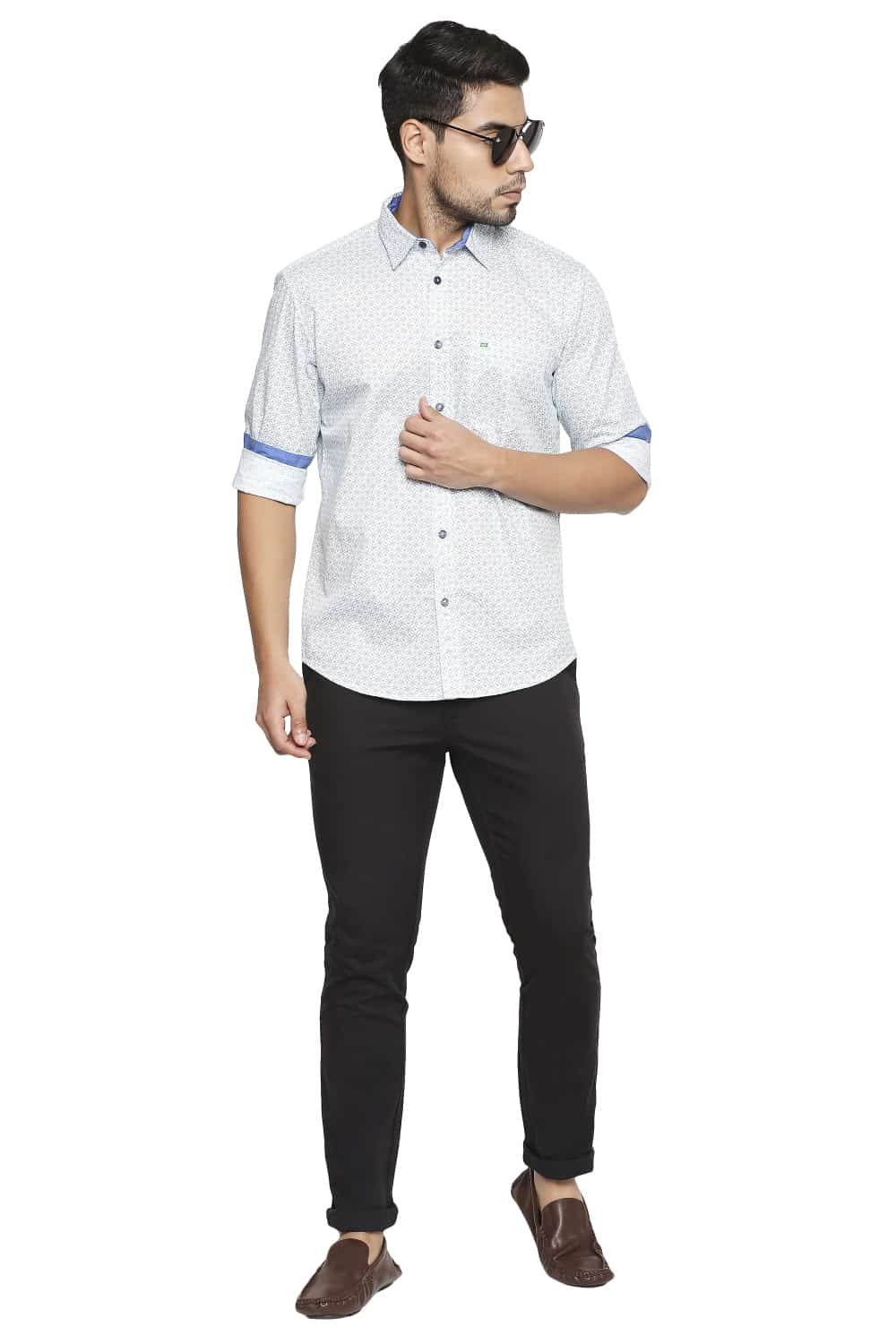 BASICS SLIM FIT PRINTED SHIRT