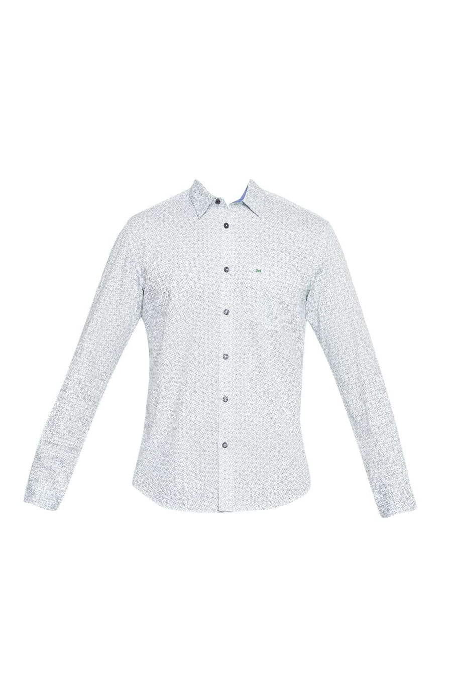 BASICS SLIM FIT GREEN FLASH PRINTED SHIRT