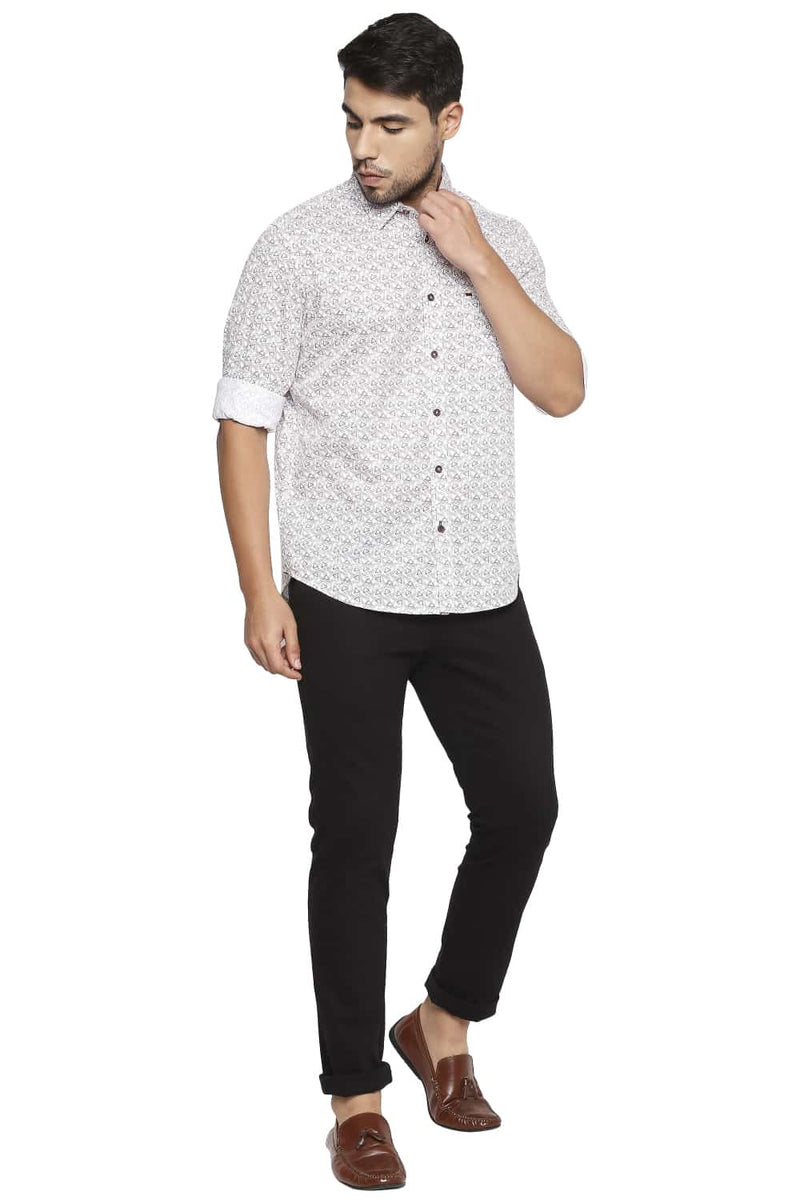 BASICS SLIM FIT PRINTED SHIRT