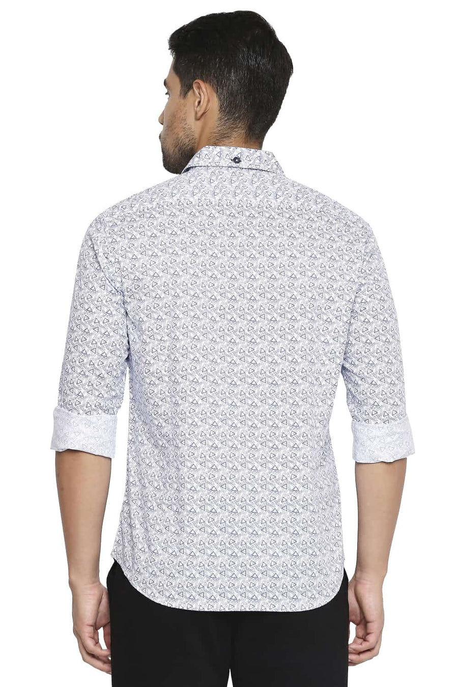 BASICS SLIM FIT GALAXY BLUE PRINTED SHIRT