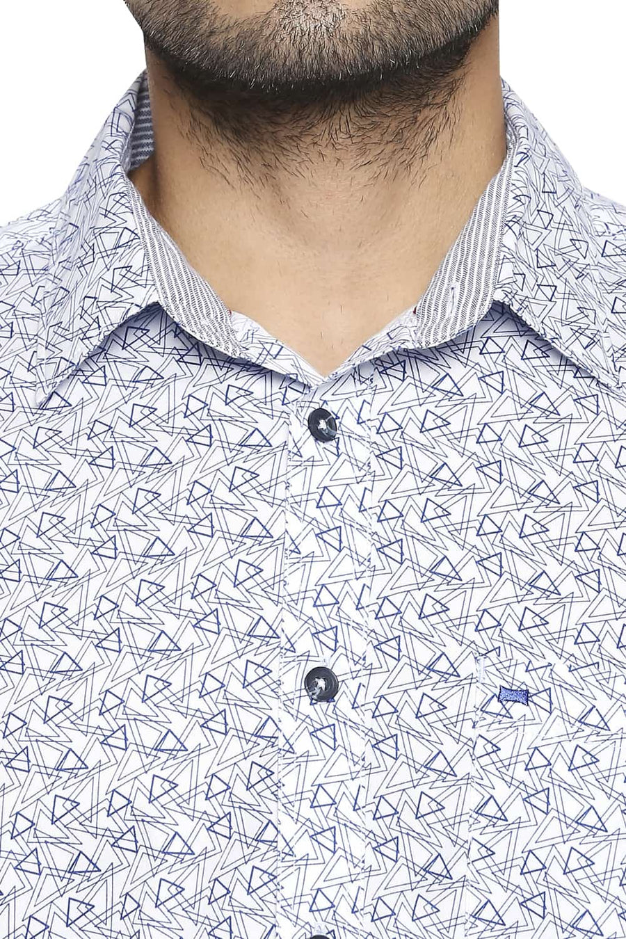 BASICS SLIM FIT GALAXY BLUE PRINTED SHIRT