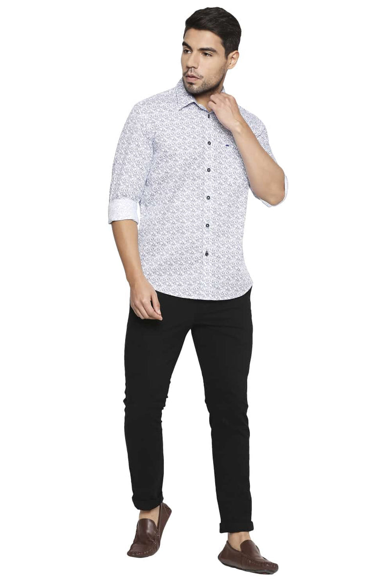 BASICS SLIM FIT PRINTED SHIRT