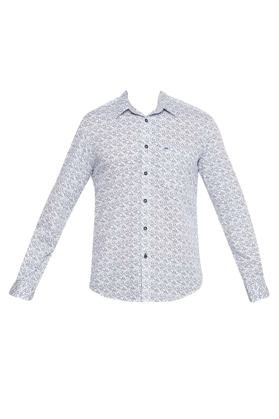 BASICS SLIM FIT GALAXY BLUE PRINTED SHIRT