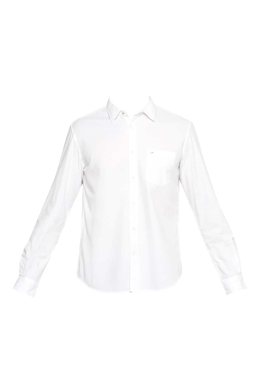BASICS SLIM FIT BLANC WHITE DOBBY SHIRT