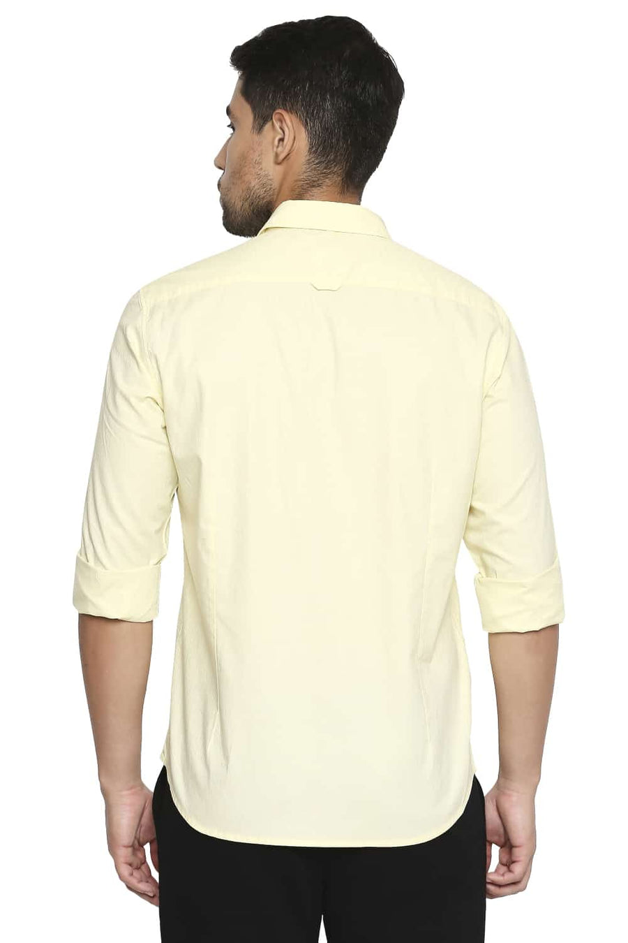 BASICS SLIM FIT MELLOW YELLOW DOBBY SHIRT