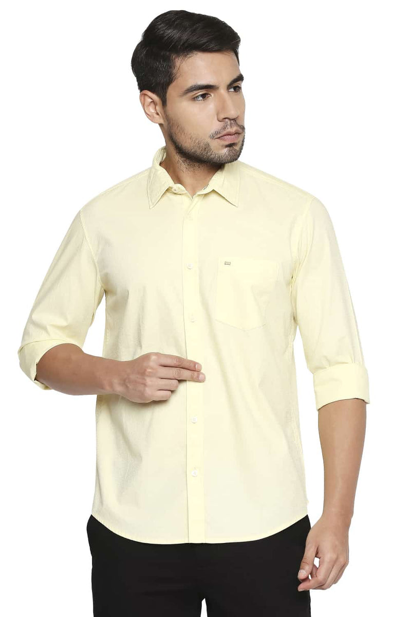 BASICS SLIM FIT DOBBY SHIRT