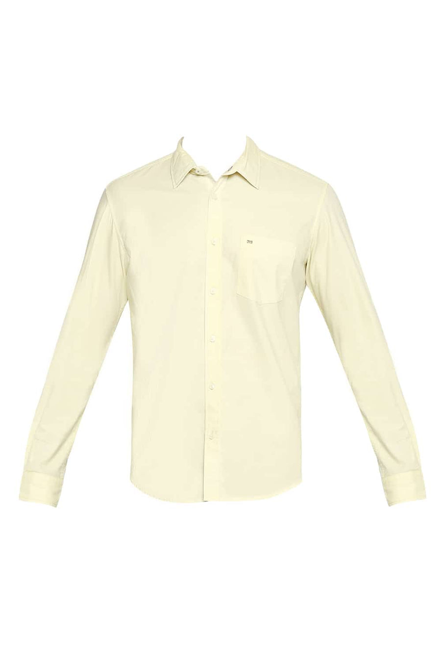 BASICS SLIM FIT MELLOW YELLOW DOBBY SHIRT