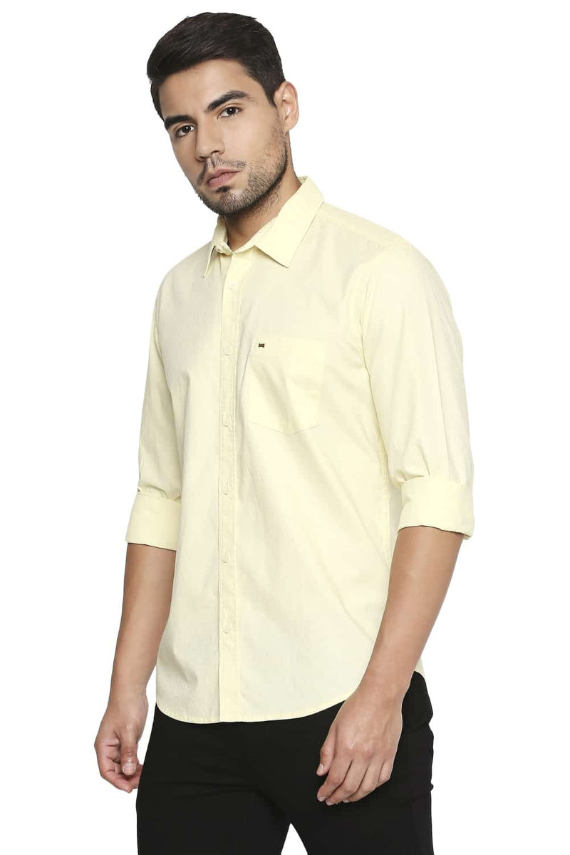 BASICS SLIM FIT DOBBY SHIRT