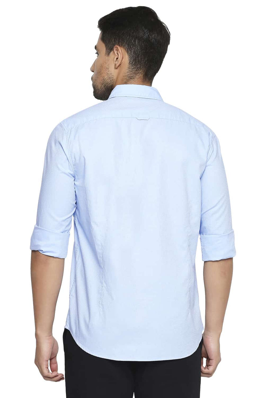 BASICS SLIM FIT DREAM BLUE DOBBY SHIRT