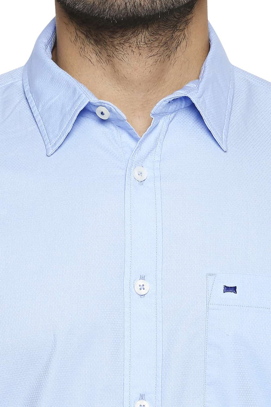 BASICS SLIM FIT DREAM BLUE DOBBY SHIRT