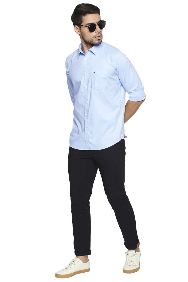 BASICS SLIM FIT DOBBY SHIRT