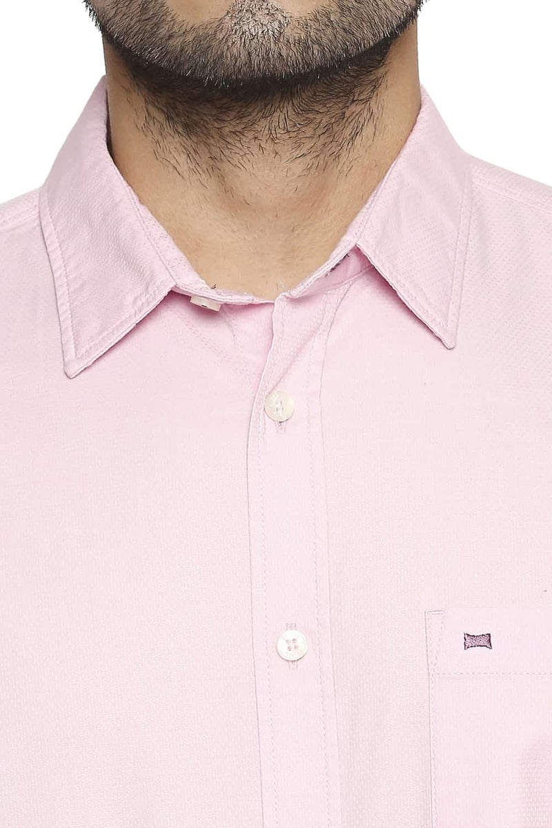 BASICS SLIM FIT DOBBY SHIRT