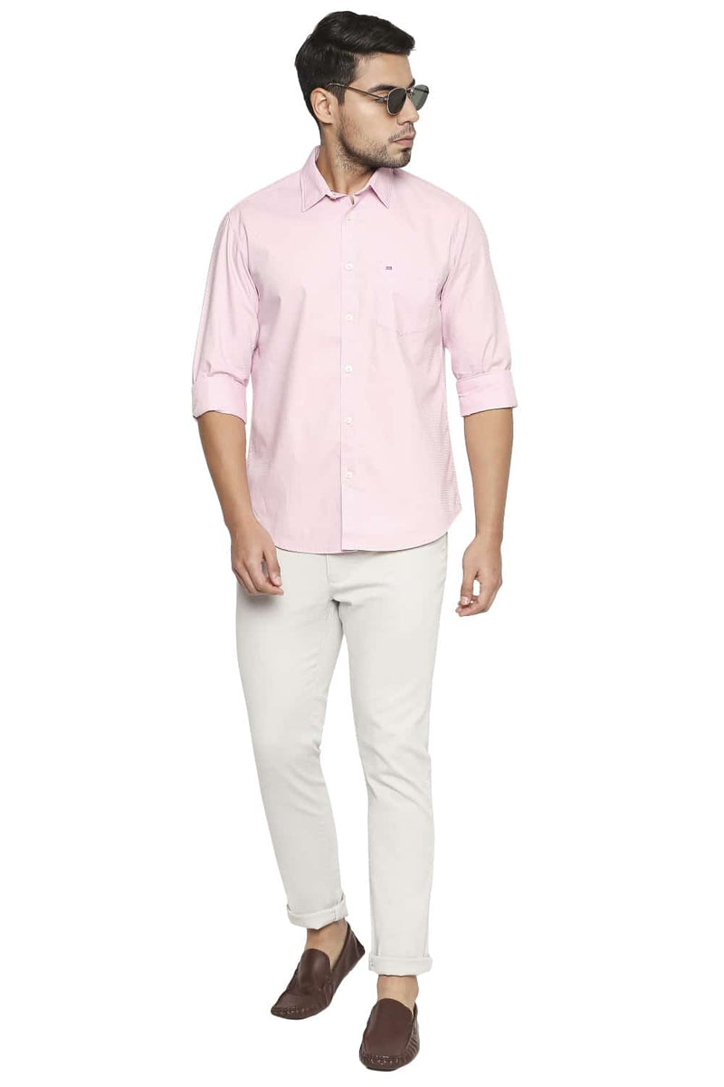 BASICS SLIM FIT DOBBY SHIRT