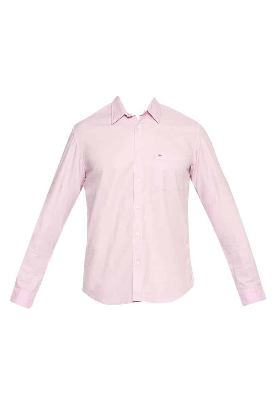 BASICS SLIM FIT PEARL PINK DOBBY SHIRT