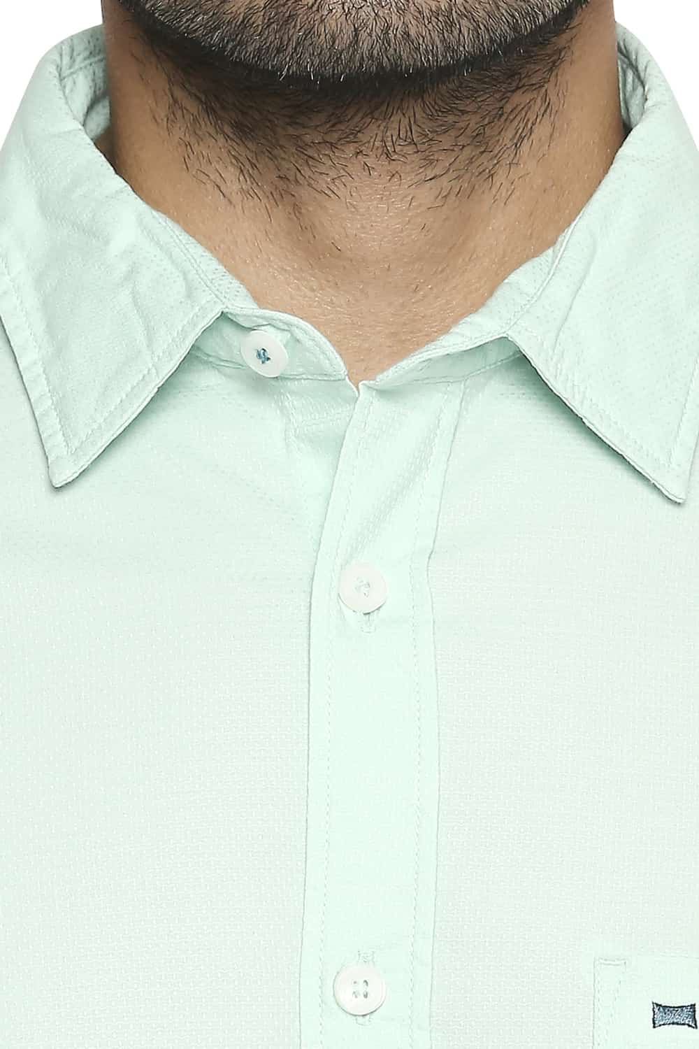 BASICS SLIM FIT DOBBY SHIRT