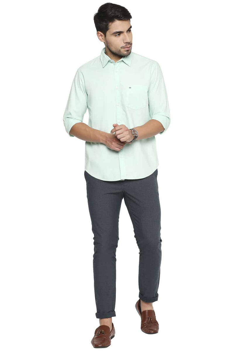 BASICS SLIM FIT DOBBY SHIRT