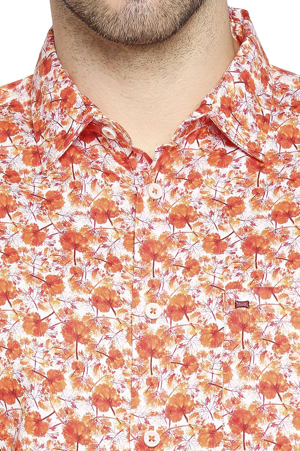 BASICS SLIM FIT SATIN PRINTED SHIRT